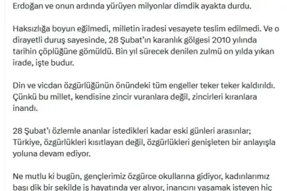 AK Parti'li Ala: 28 Şubat süreci, vesayet odaklarının en acımasız dönemlerindendi