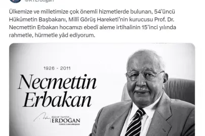 Cumhurbaşkanı Erdoğan, Erbakan'ı andı