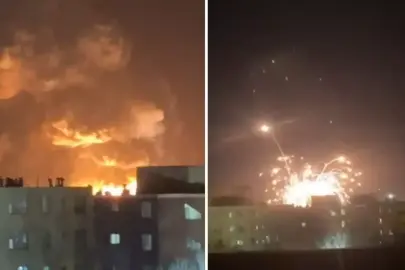 İran'da mühimmat deposu vuruldu! Şiddetli patlamalar meydana geldi