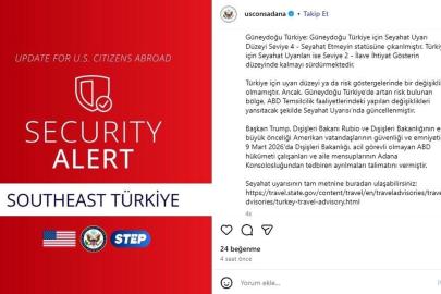 ABD, Adana Konsolosluğu'ndaki zorunlu olmayan personeli tahliye ediyor