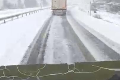 Antalya- Konya yolunda kar yağışı