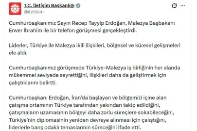 Cumhurbaşkanı Erdoğan, Malezya Başbakanı İbrahim ile görüştü