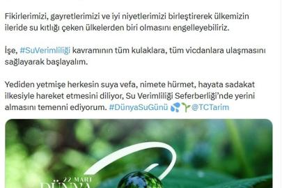 Emine Erdoğan'dan 'Dünya Su Günü' mesajı