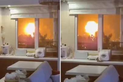 Evinin penceresinden dehşeti kaydetti