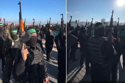 Gazze'de bir ilk! Hamas askeri geçit düzenledi