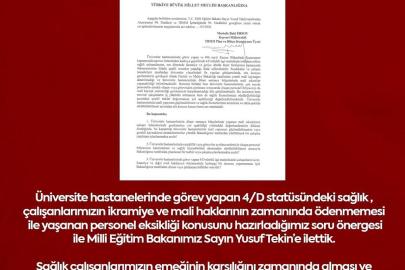 MHP'li Ersoy, üniversite hastanelerindeki mali sorunları TBMM gündemine taşıdı