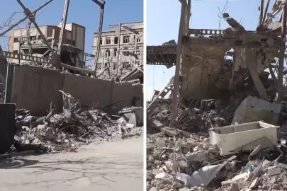 Saldırıların ardından İran'daki cadde bu hale geldi