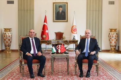 TBMM Başkanı Kurtulmuş, Filistin Devlet Başkan Yardımcısı Şeyh ve Filistin Ulusal Konseyi Başkanı Fattouh ile görüştü Açıklaması