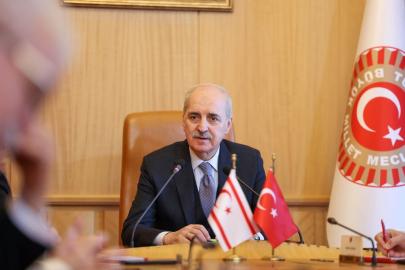TBMM Başkanı Kurtulmuş, KKTC-Türkiye Parlamentolar Arası Dostluk Grubu Başkanı Canaltay'ı kabul etti