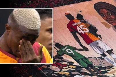Victor Osimhen gözyaşlarına boğuldu! Galatasaray taraftarından duygusal koreografi
