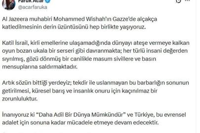 AK Parti'li Acar: Katil İsrail, gözü dönmüş bir canilikle masum sivillere ve basın mensuplarına saldırmaktadır