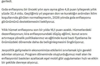 Bakan Şimşek: Enflasyonist baskıları azaltacak uygulamaları devreye alıyoruz