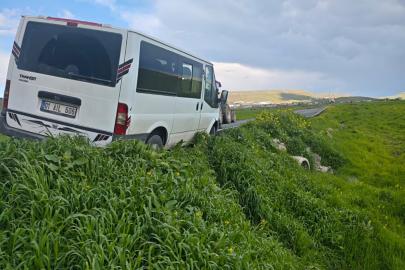 Batman'da başıboş köpeklere çarpmamak için manevra yapan araç şarampole devrildi