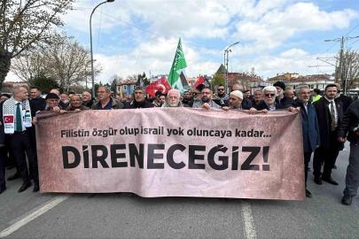 Konya'da Filistin'e destek yürüyüşü