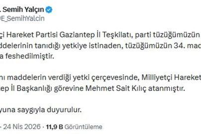 MHP'li Yalçın: Gaziantep ve Bingöl il teşkilatları feshedildi