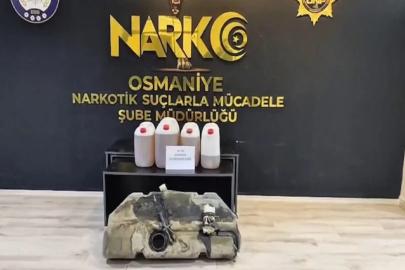 Osmaniye’de yakıt deposuna gizlenmiş 48 kilo sıvı metamfetamin ele geçirildi