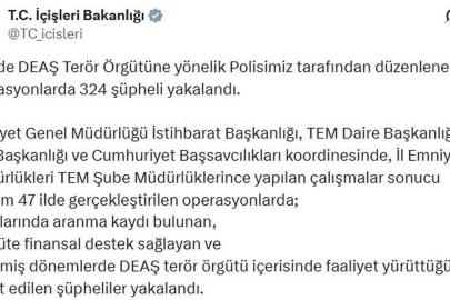 47 ilde DEAŞ operasyonları: 324 gözaltı