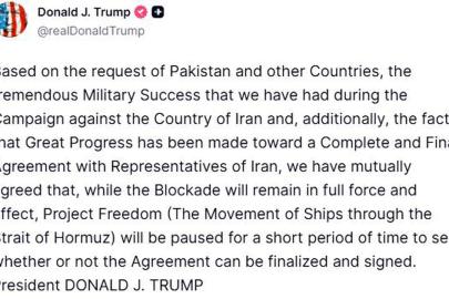 ABD Başkanı Trump: "Özgürlük Projesi kısa bir süreliğine durdurulacak"