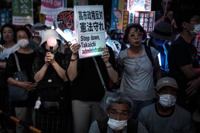 Albüm: Japonya'da Anayasa Değişikliği ve Askeri Genişleme Politikaları Protesto Edildi