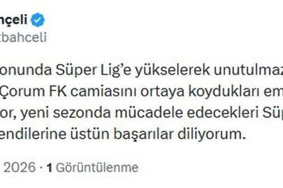 Bahçeli'den Arca Çorum FK'ya Tebrik