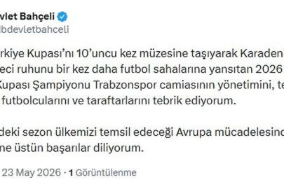 Bahçeli'den Trabzonspor'a tebrik mesajı