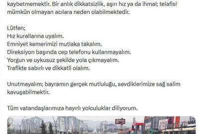 Bakan Çiftçi'den sürücülere uyarı: Kurallara uyalım