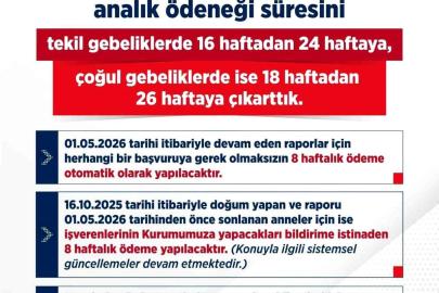 Bakan Işıkhan duyurdu: Doğum izni 16 haftadan 24 haftaya çıkarıldı