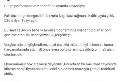 Bütçe performansı hedeflerle uyumlu seyrediyor