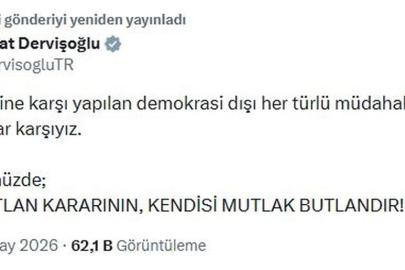 Dervişoğlu: Demokrasi dışı her türlü müdahaleye karşıyız
