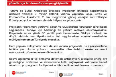 DMM: 'Suudi Arabistan ile yapılan enerji santral anlaşması Türkiye lehine'