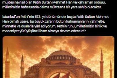 İletişim Başkanı Duran, İstanbul'un fethinin 573'üncü yıl dönümünü kutladı