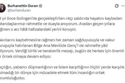İletişim Başkanı Duran, Solingen faciasında yaşamını yitirenleri andı