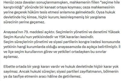 Mansur Yavaş: Yapılması gereken partinin kongre kararı alacağını açıklamasıdır