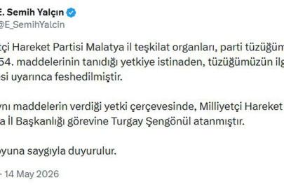MHP'li Yalçın: MHP Malatya il teşkilatı feshedildi