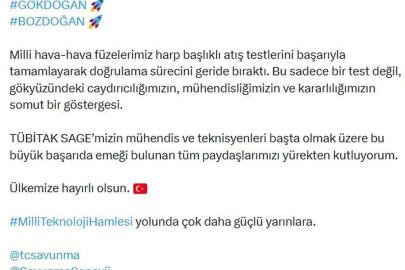 Milli Hava-Hava Füzeleri GÖKDOĞAN ve BOZDOĞAN'ın Atış Testleri Başarıyla Tamamlandı