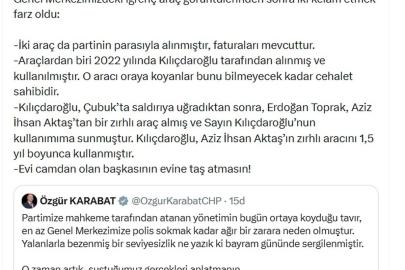 Özel'den CHP Genel Merkezindeki araç görüntülerine açıklama