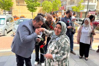 Sokaklardaki annelere karanfil dağıttılar