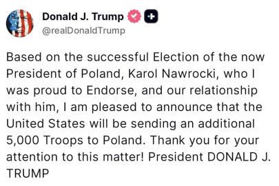 Trump: "Polonya'ya 5 bin ek asker göndereceğiz"