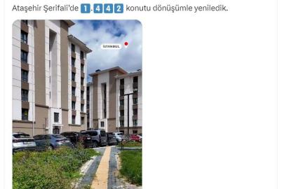 Bakan Kurum, İstanbul Şerifali'deki kentsel dönüşümü paylaştı