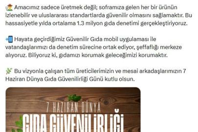 Bakan Yumaklı: Yılda ortalama 1,3 milyon gıda denetimi gerçekleştiriyoruz