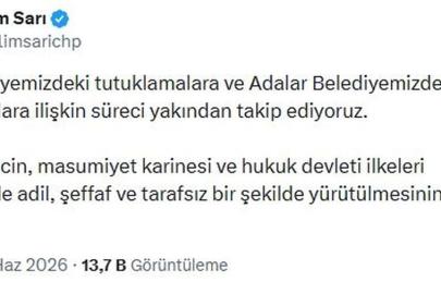 CHP'li Sarı: Buca ve Adalar belediyelerimizdeki süreci yakından takip ediyoruz