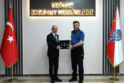 Kırklareli Valisi Turan, Edirne Emniyet Müdürü Ayhan'ı ziyaret etti