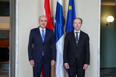 TBMM Başkanı Kurtulmuş, Finlandiya Parlamentosu Başkanı Halla-Aho ile görüştü