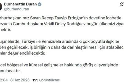 Venezuela Cumhurbaşkanı Vekili Rodriguez bugün Türkiye'ye geliyor
